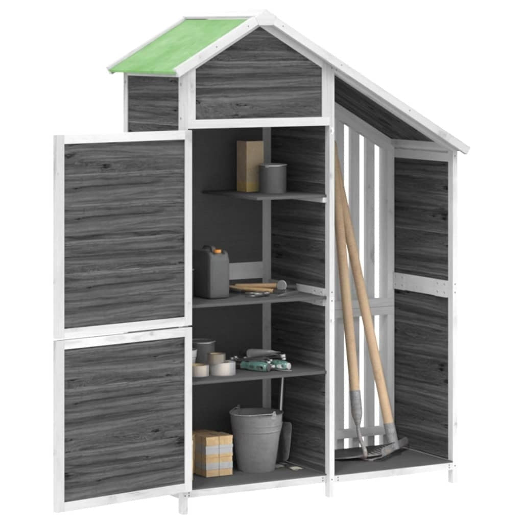 vidaXL Garden Shed Solid Pine Wood 120x53.5x170 cm Grey - Image 51 of 250
