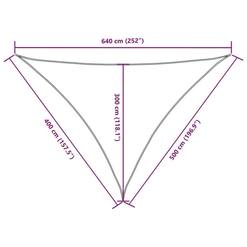 Parasole a Vela Triangolare in Tessuto Oxford 4×5×6,4 m Beige - Image 162 of 250