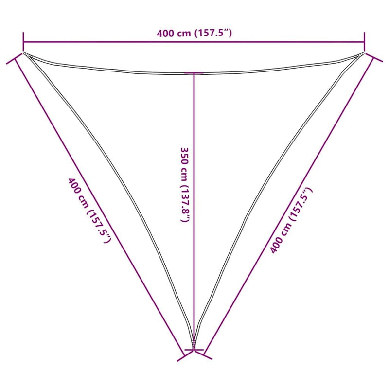Parasole a Vela Triangolare 4×4×4 m in Tessuto PU Oxford, Bianco - Image 47 of 250