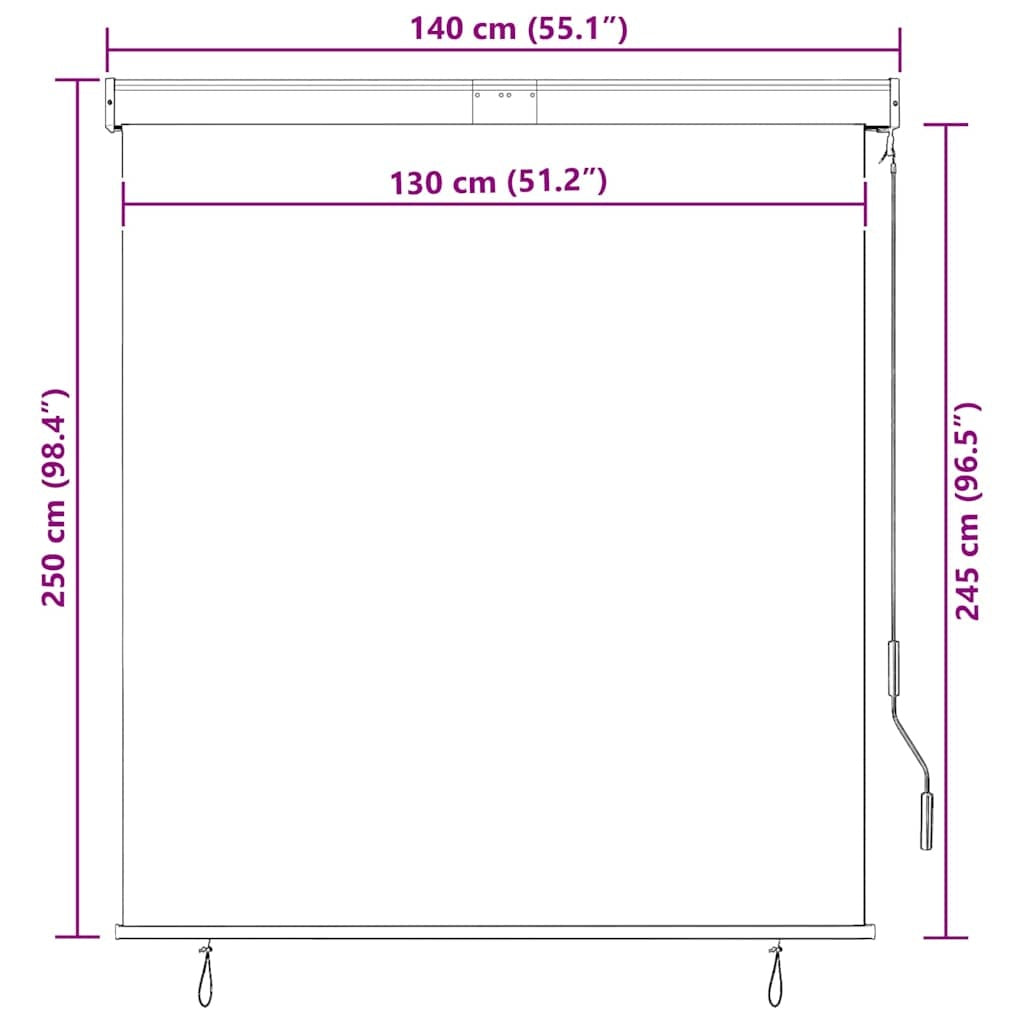 Tenda a Rullo per Esterni Poliestere 140×250 cm Antracite - Image 57 of 250