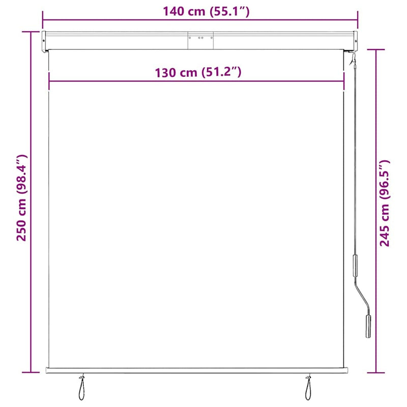Tenda a Rullo per Esterni Poliestere 140×250 cm Antracite - Image 57 of 250