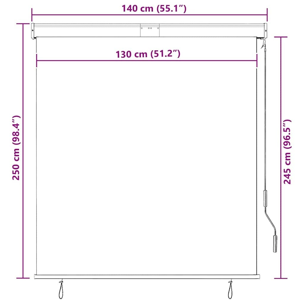 Tenda a Rullo per Esterni Poliestere 140×250 cm Antracite - Image 70 of 250