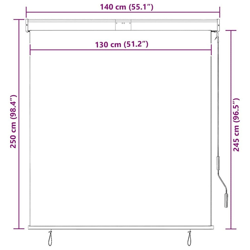 Tenda a Rullo per Esterni Poliestere 140×250 cm Antracite - Image 72 of 250