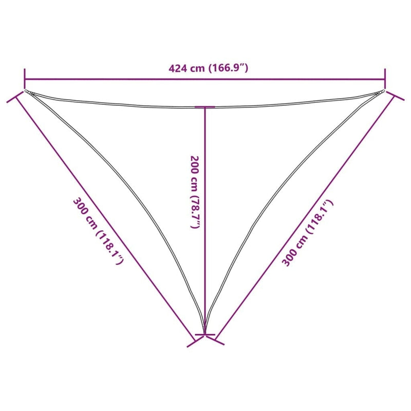 Parasole a Vela Oxford Triangolare 3×3×4,24 m Bianco - Image 73 of 250