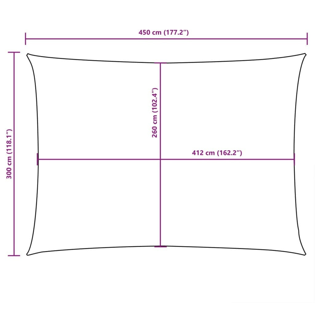 Parasole a Vela in Tessuto Oxford Rettangolare 3×4,5 m Crema - Image 108 of 250