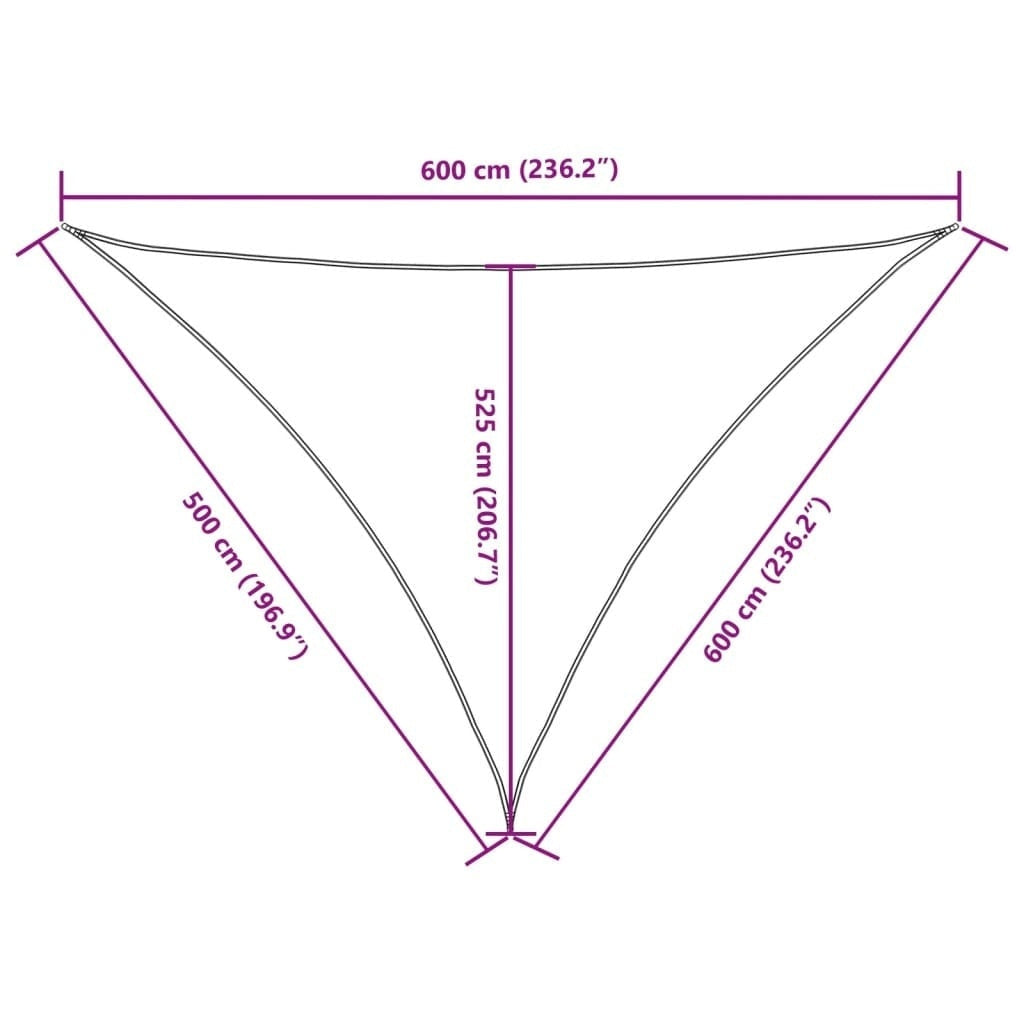 Parasole a Vela Oxford Triangolare 5×6×6 m Blu - Image 80 of 250