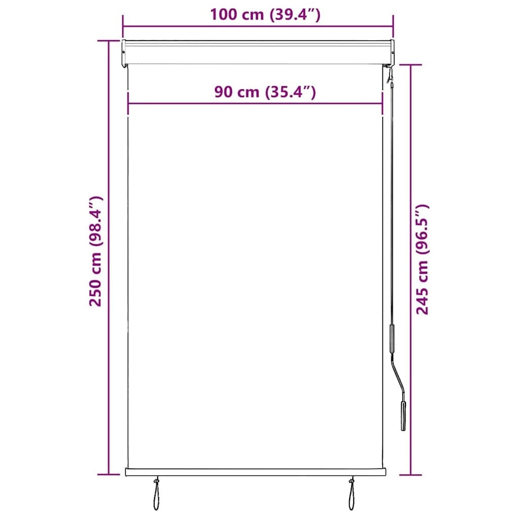 Tenda a Rullo per Esterni 100×250 cm Blu e Bianca - Image 84 of 250