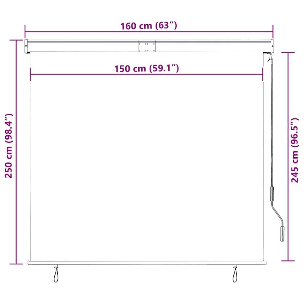 Tenda a Rullo per Esterni con Rivestimento PA 160×250 cm Arancione e Marrone - Image 54 of 250