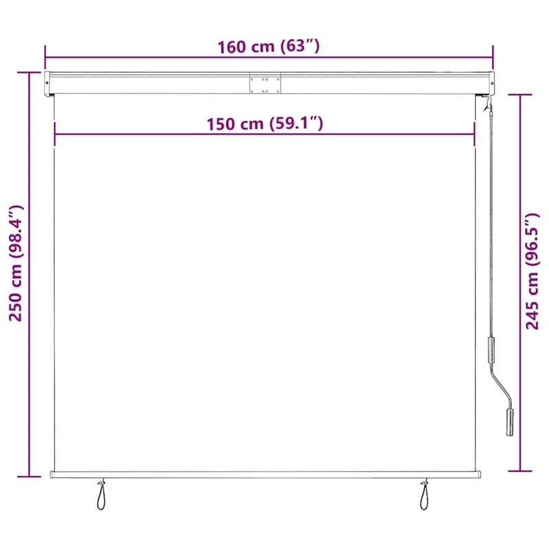 Tenda a Rullo per Esterni con Rivestimento PA 160×250 cm Arancione e Marrone - Image 64 of 250