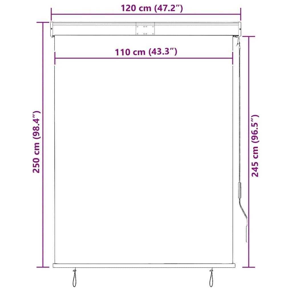 Tenda a Rullo per Esterni in Poliestere 120×250 cm Crema - Image 109 of 250