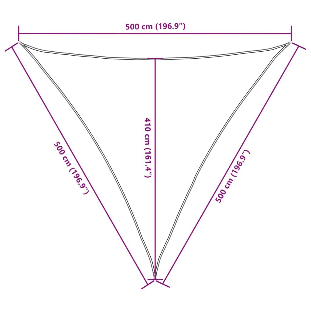 Parasole a Vela Oxford Triangolare 5×5×5 m Nero - Image 35 of 250