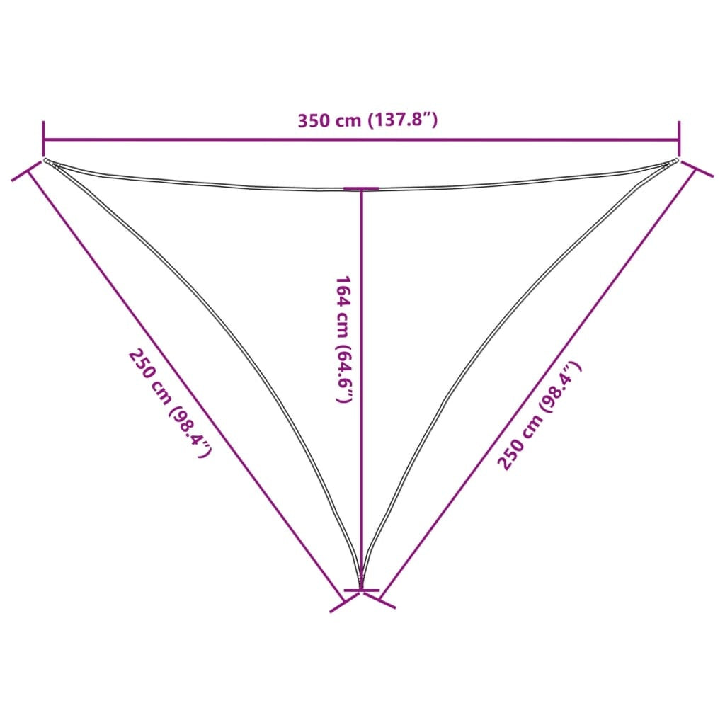 Parasole a Vela in Tessuto Oxford Triangolare 2,5×2,5×3,5 m Verde Scuro - Image 25 of 250