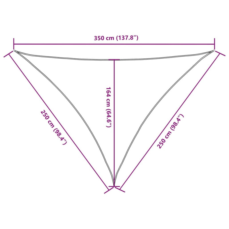 Parasole a Vela in Tessuto Oxford Triangolare 2,5×2,5×3,5 m Verde Scuro - Image 25 of 250