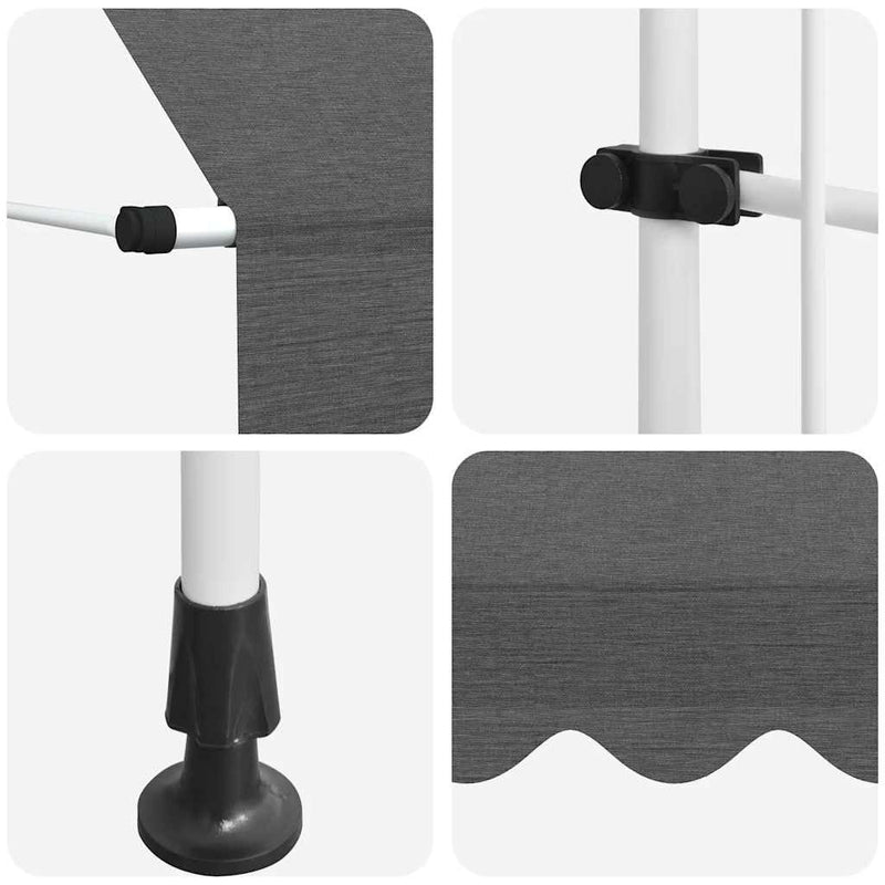 Tenda da Sole Retrattile Manuale Poliestere Rivestito PU 200 cm Antracite - Image 46 of 250