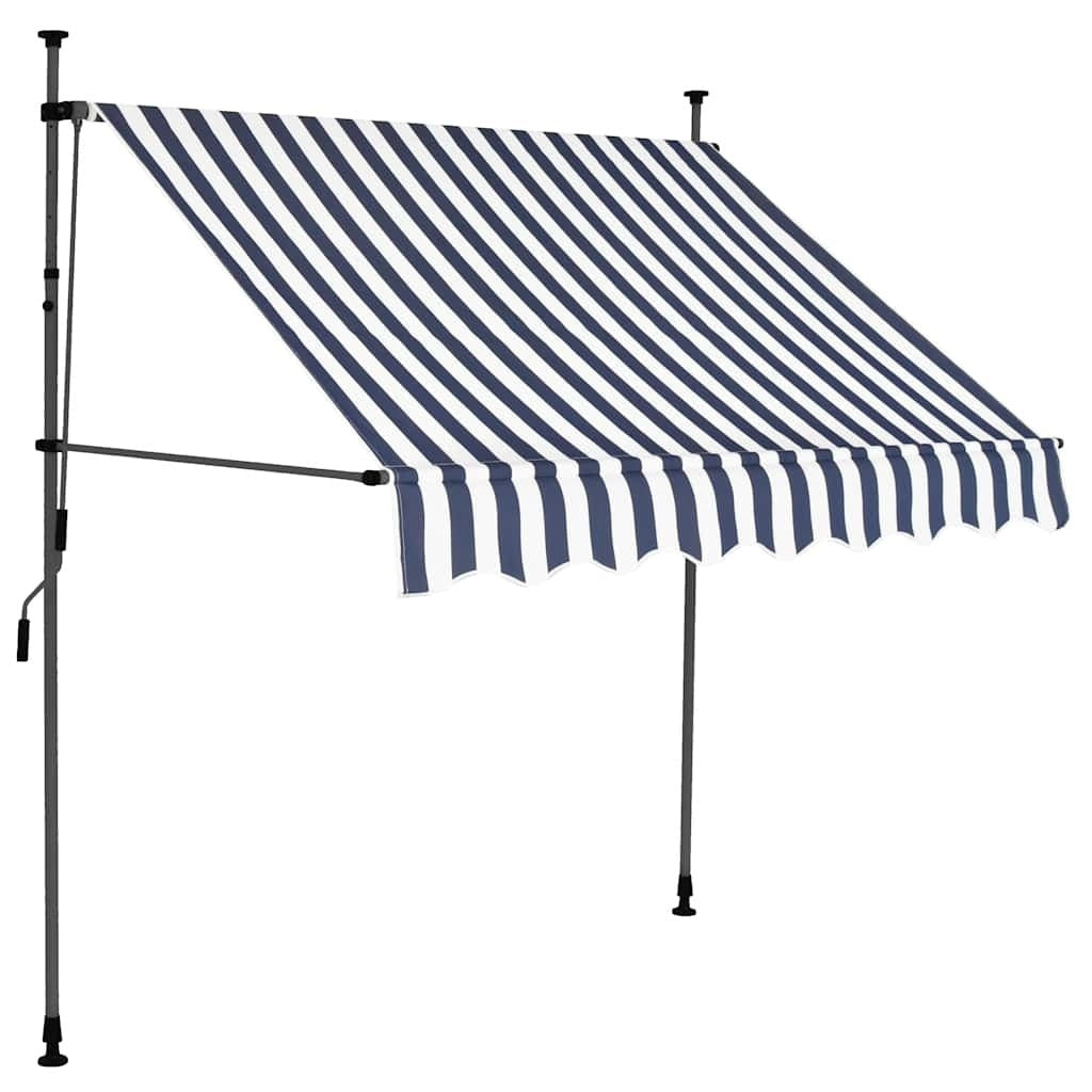 Tenda da Sole Retrattile Manuale con LED 200 cm Blu e Bianca - Image 45 of 227