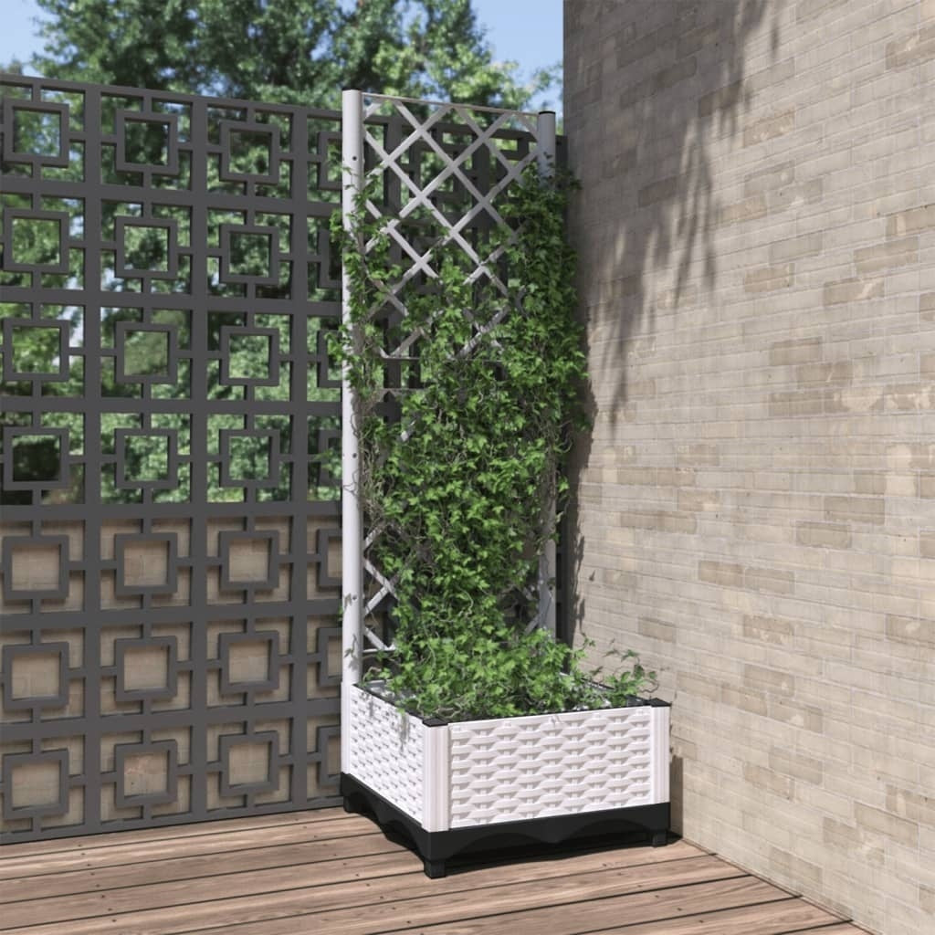 Fioriera da Giardino con Graticcio in PP 40×40×121,5 cm Bianco - Image 34 of 250