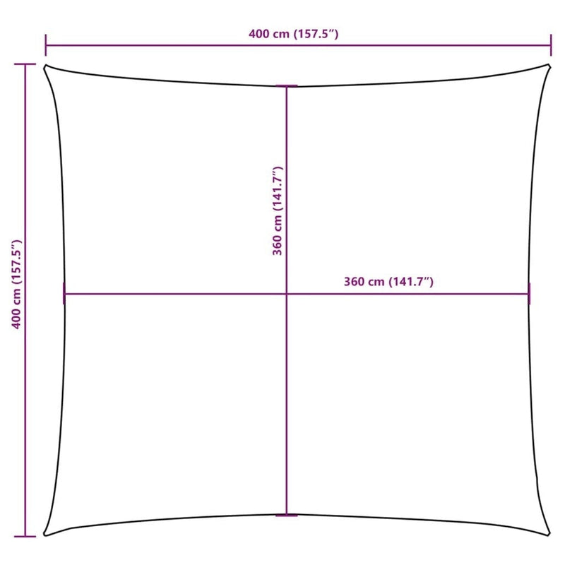 vidaXL Oxford Fabric Sun Shade Sail 4x4 m Brown - Image 94 of 250