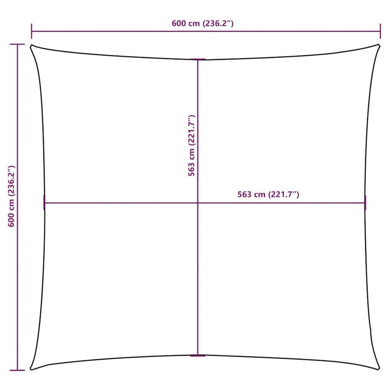 vidaXL Parasol de Vela Cuadrado de Lona Oxford 6x6 m Blanco - Image 60 of 249