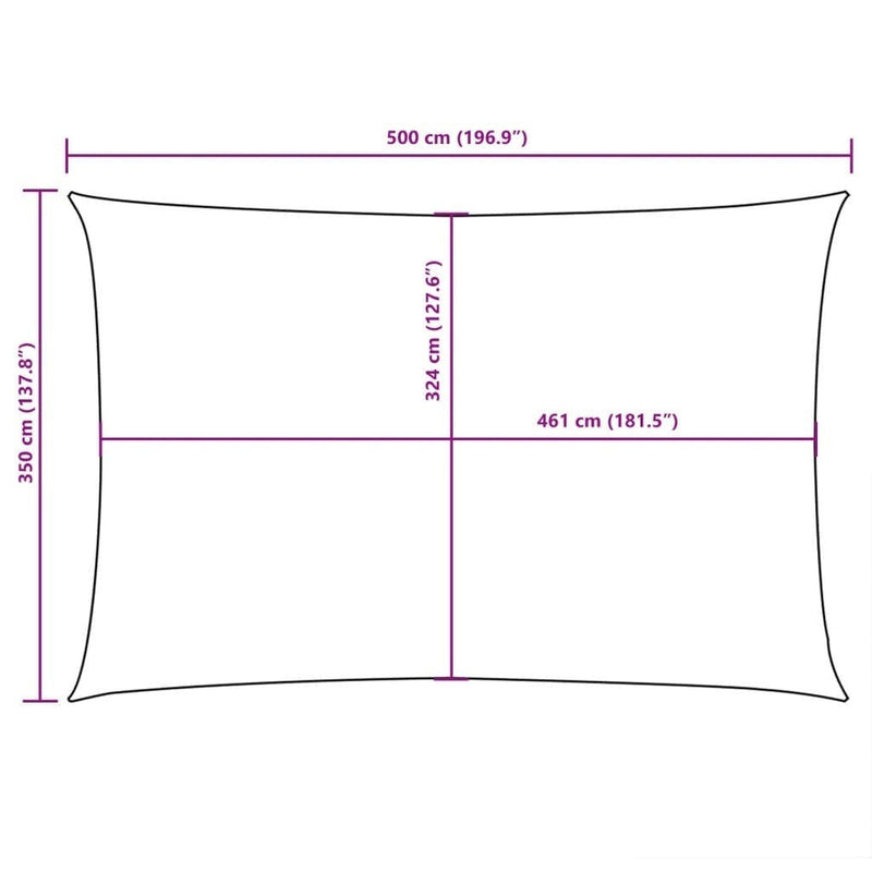 Toldo Vela Rectangular vidaXL de Tejido Oxford Revestido de PU 3,5x5 m Marrón - Image 70 of 222