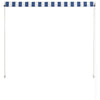 vidaXL Retractable Awning, Steel and Polyester, 150x150 cm, Blue and White - Image 101 of 250