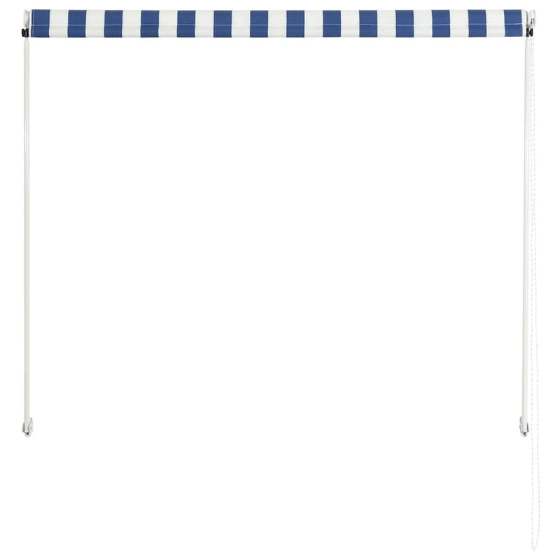 vidaXL Retractable Awning, Steel and Polyester, 150x150 cm, Blue and White - Image 114 of 250