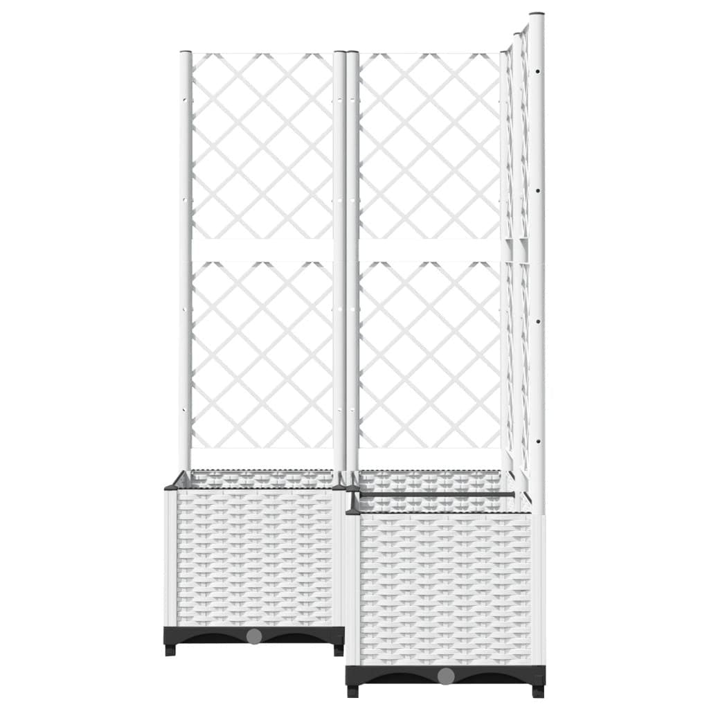 Fioriera da Giardino con Graticcio in PP 80×80×136 cm Bianca - Image 134 of 236