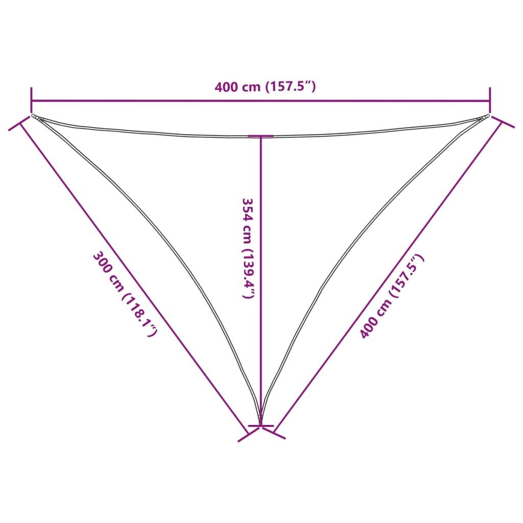Parasole a Vela Triangolare in Tessuto Oxford Rivestito in PU 3×4×4 m Rosso - Image 109 of 250