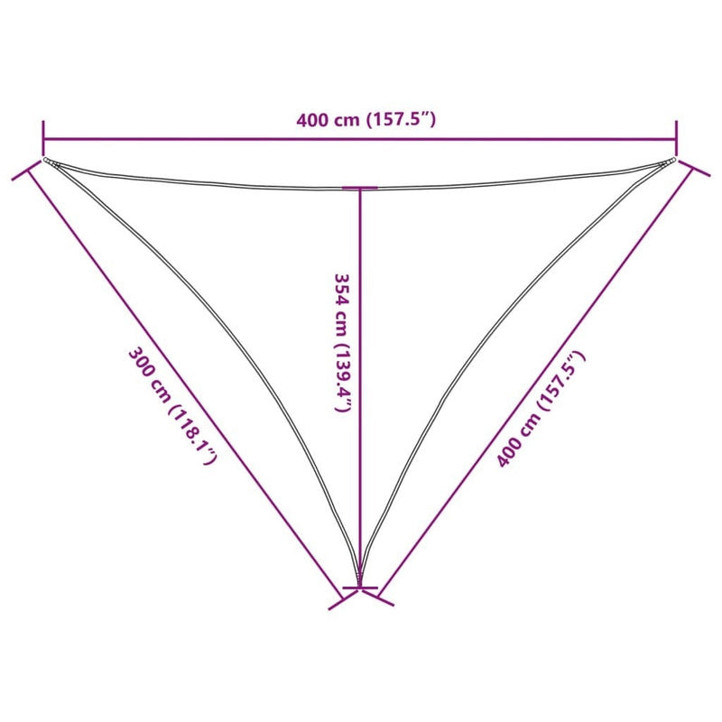Parasole a Vela Triangolare in Tessuto Oxford Rivestito in PU 3×4×4 m Rosso - Image 109 of 250
