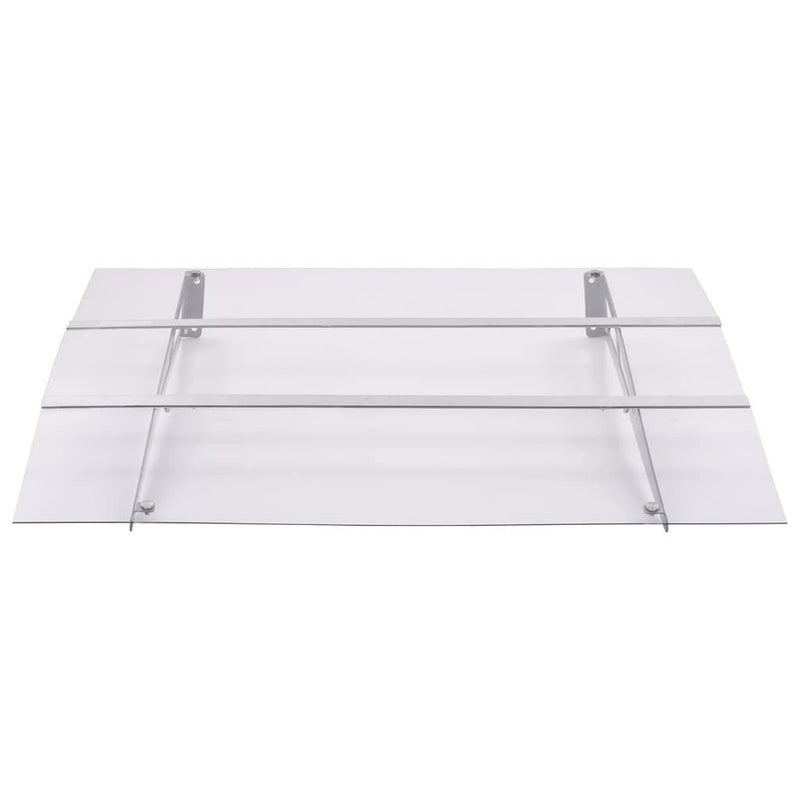 vidaXL Door Canopy, 150x90 cm, PET and Steel, Silver and Transparent - Image 61 of 228