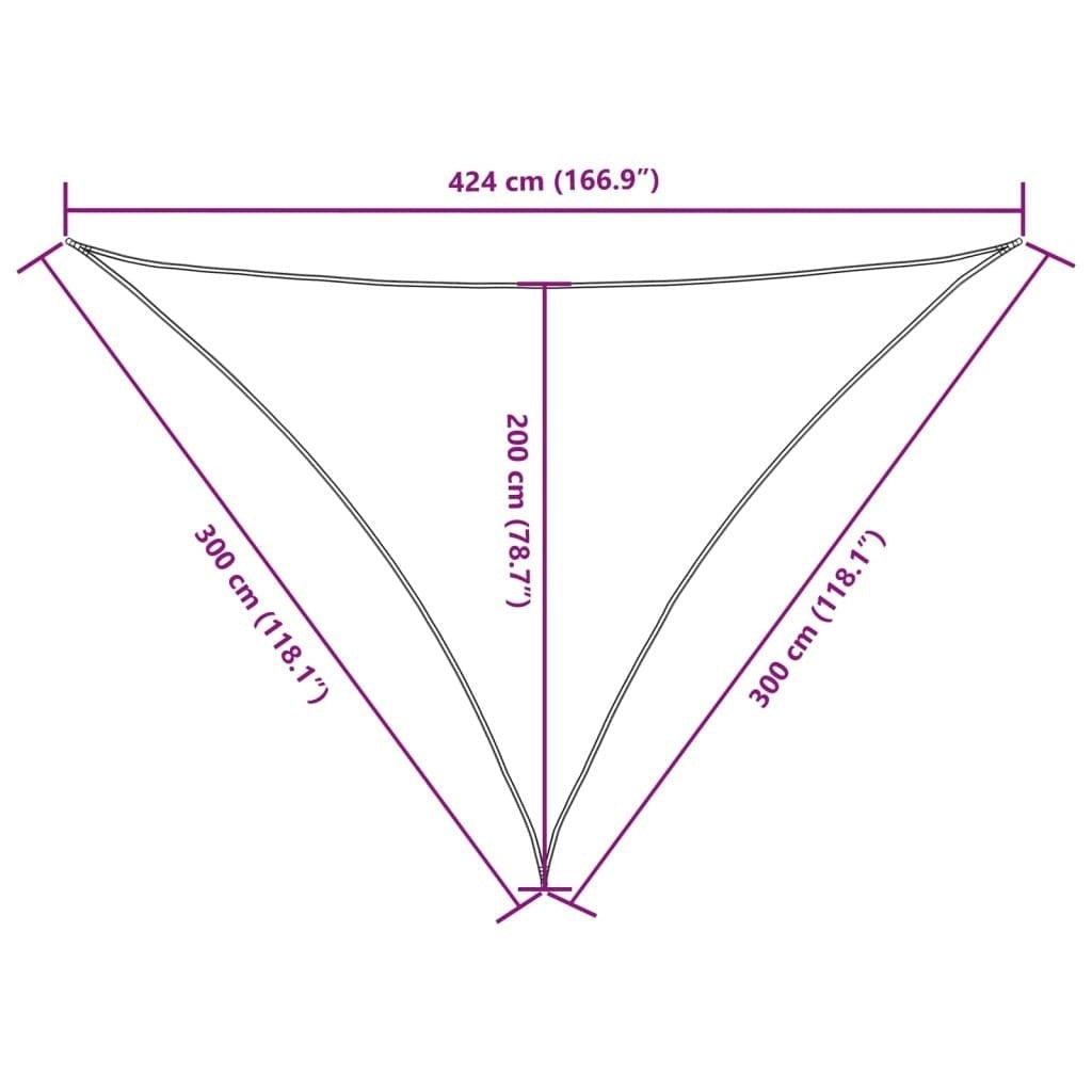 Parasole a Vela Oxford Triangolare 3×3×4,24 m Bianco - Image 109 of 250