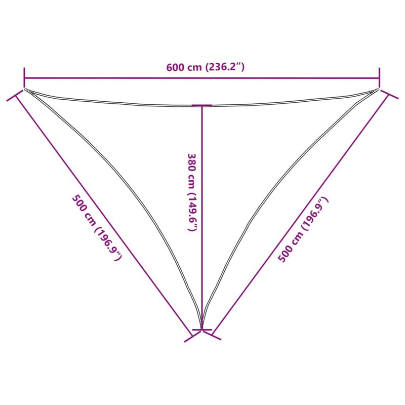 Parasole a Vela Oxford Triangolare 5×5×6 m Bianco - Image 118 of 250