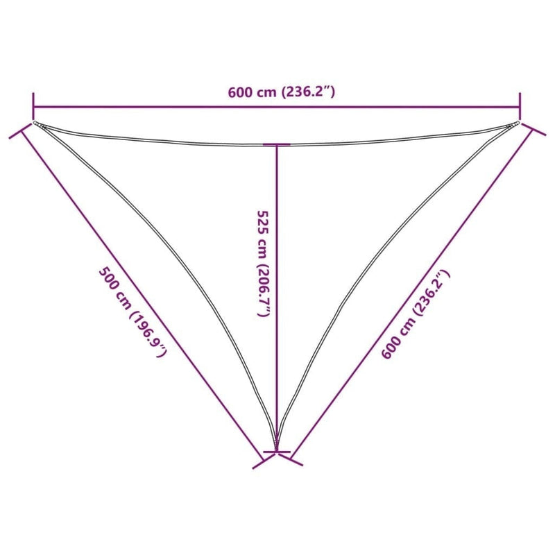 Parasole a Vela Oxford Triangolare 5×6×6 m Verde Scuro - Image 127 of 250