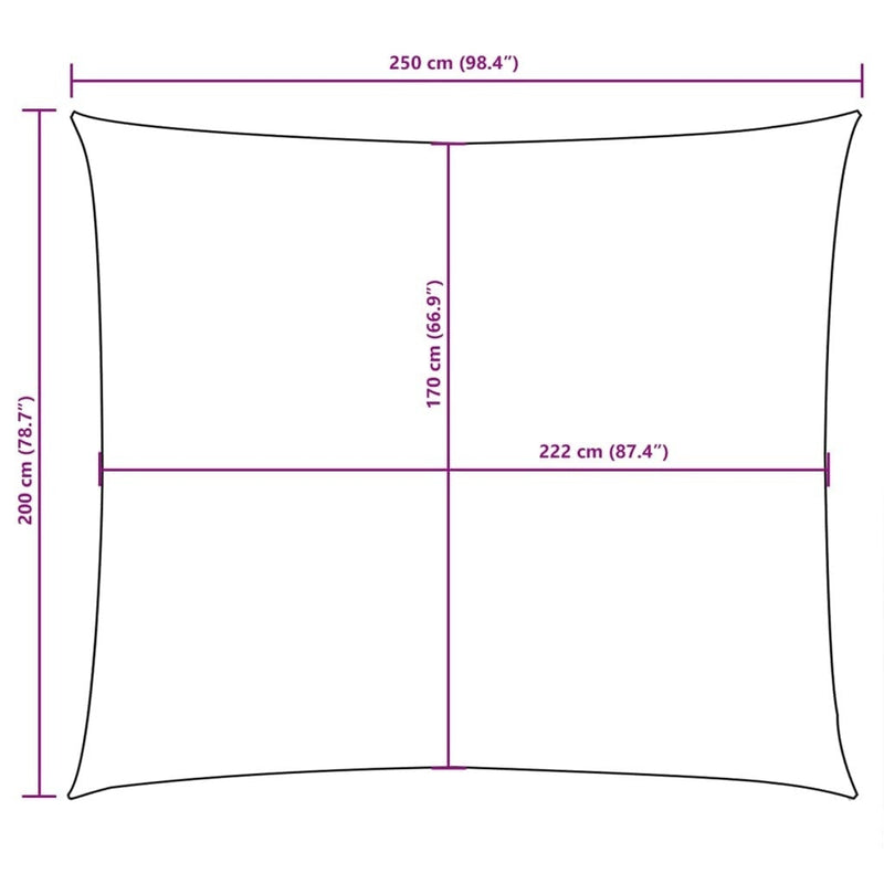 Parasole a Vela Oxford Rettangolare 2×2,5 m Blu - Image 51 of 250