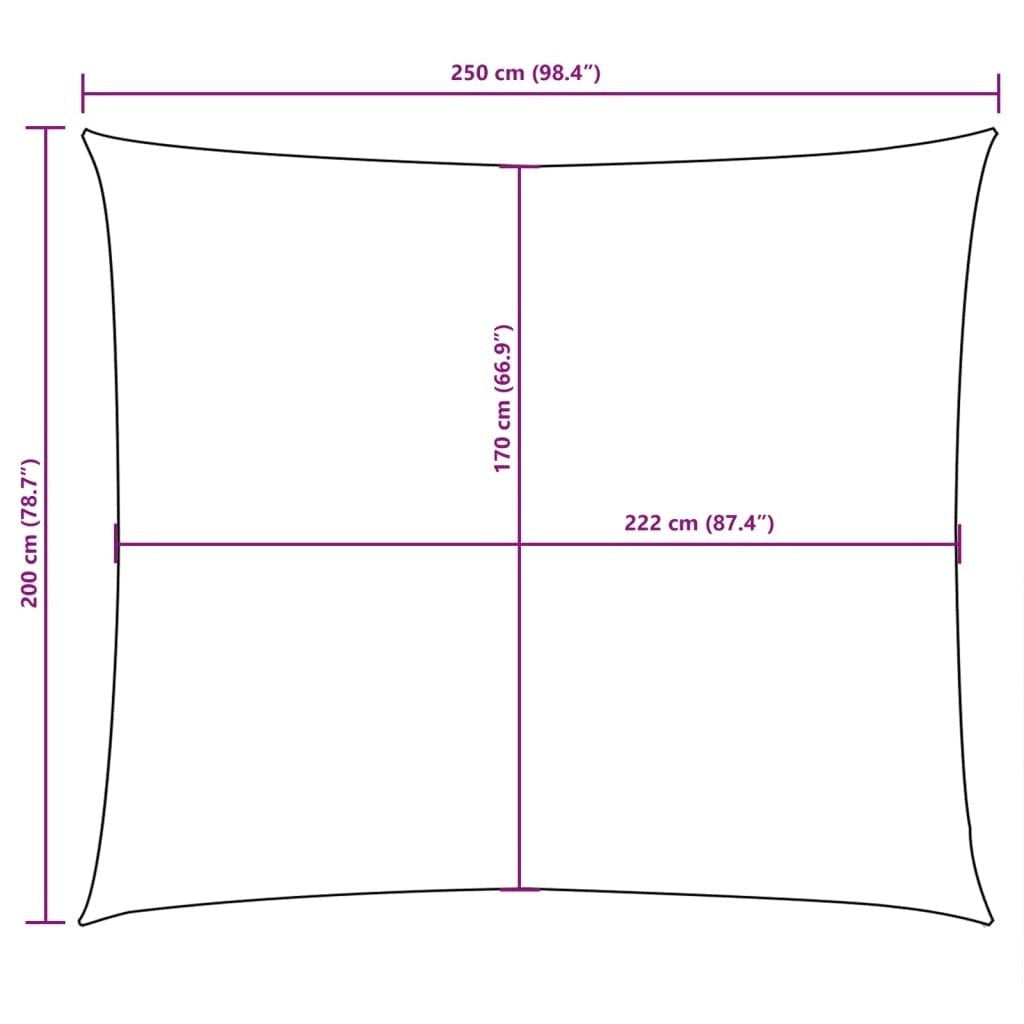 Parasole a Vela Oxford Rettangolare 2×2,5 m Blu - Image 53 of 250