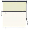 Tenda a Rullo per Esterni, Tessuto PA, Meccanismo a Manovella, 140×250 cm, Crema - Image 109 of 250