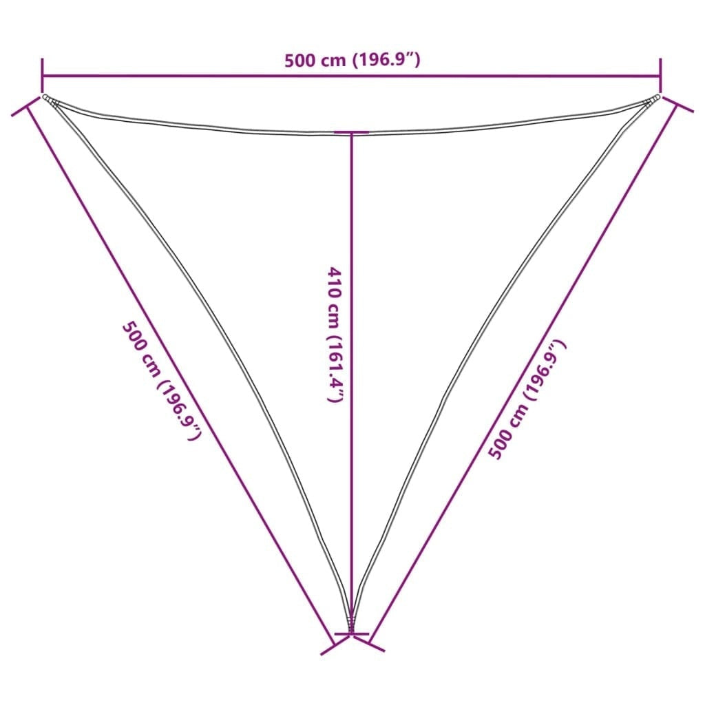 Parasole a Vela Tessuto Oxford Triangolare 5×5×5 m Verde Scuro - Image 76 of 250