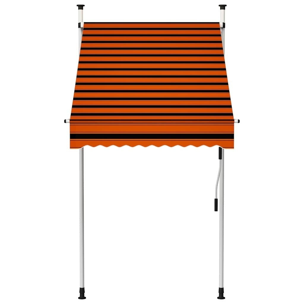 vidaXL Manual Retractable Awning, 100 cm Width, Orange and Brown - Image 65 of 250