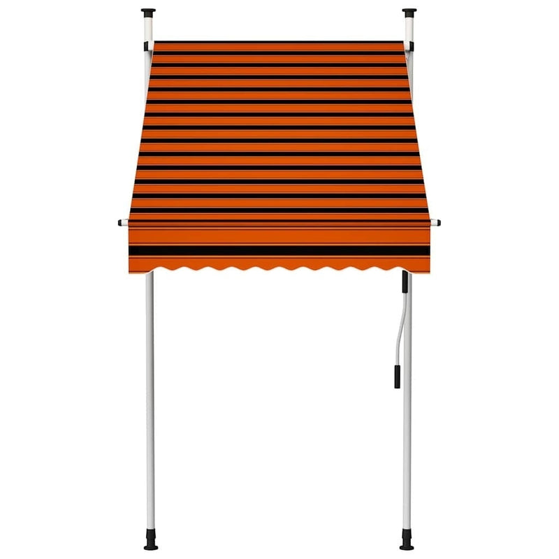 vidaXL Manual Retractable Awning, 100 cm Width, Orange and Brown - Image 65 of 250