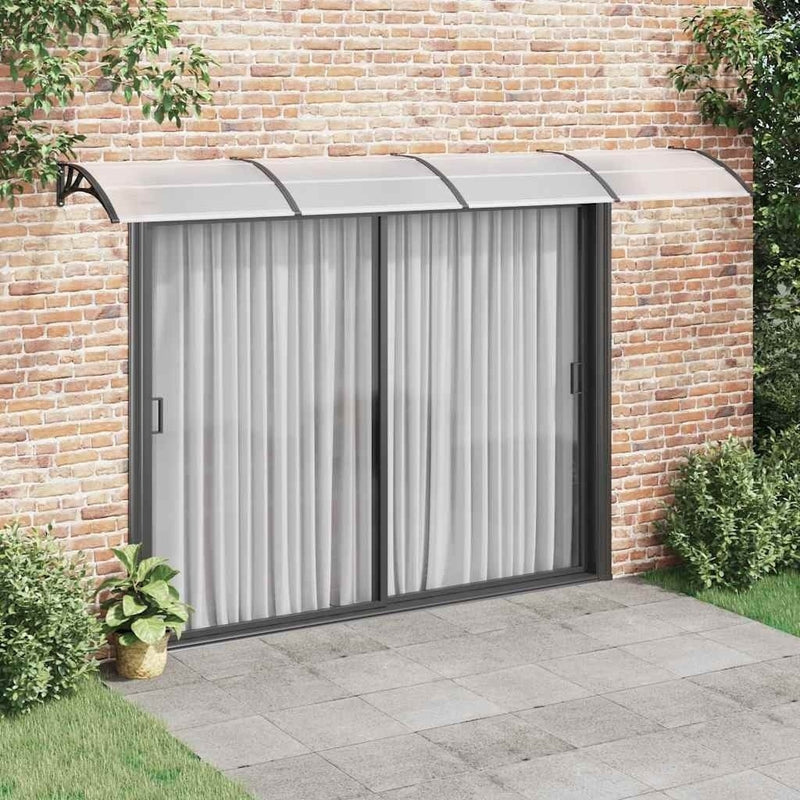 Tettoia per Porta Nero e Trasparente 400×75 cm in Policarbonato - Image 50 of 250