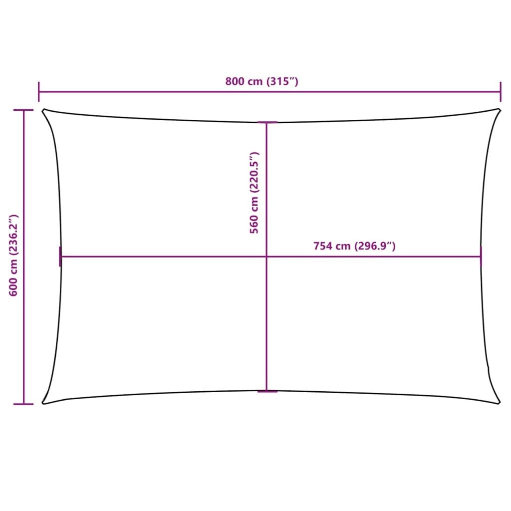 Parasole a Vela Oxford Rettangolare 6×8 m Antracite - Image 54 of 250