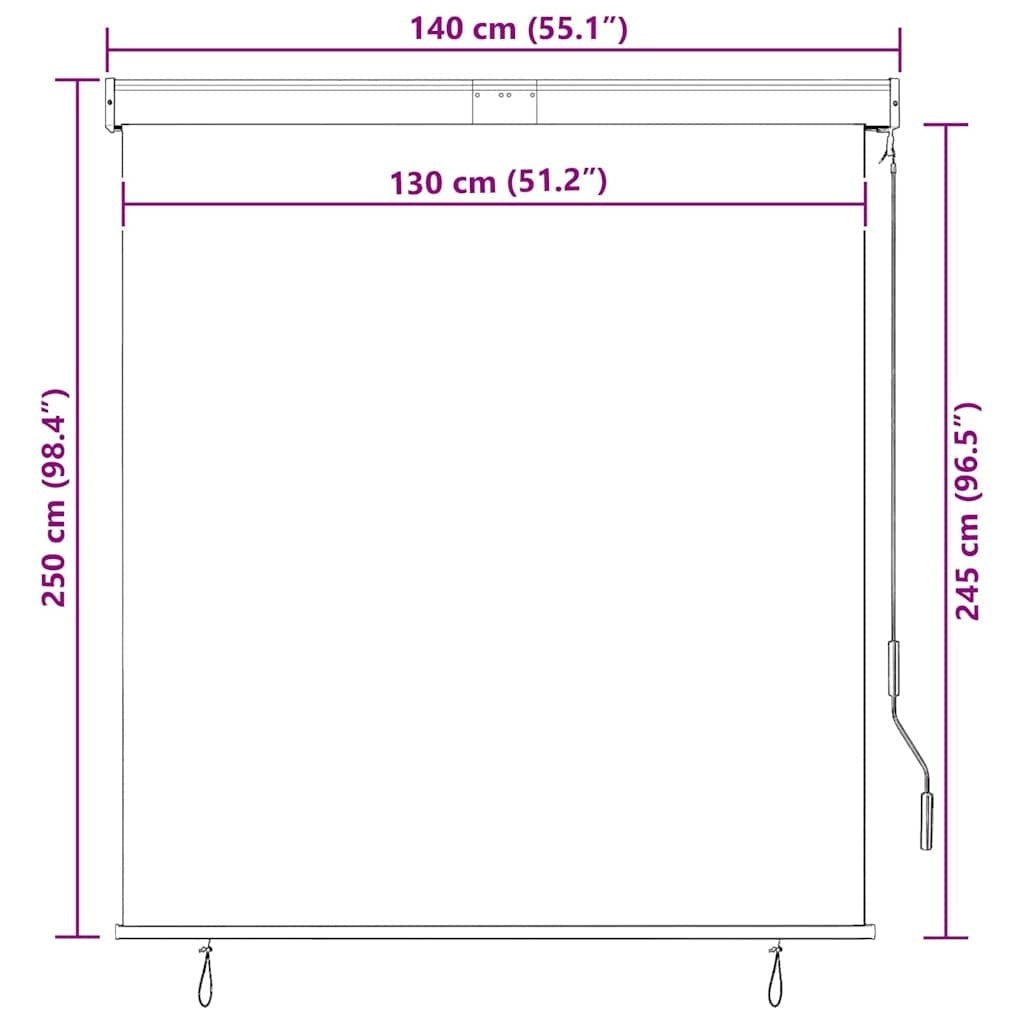 Tenda a Rullo per Esterni Poliestere 140×250 cm Antracite - Image 98 of 250