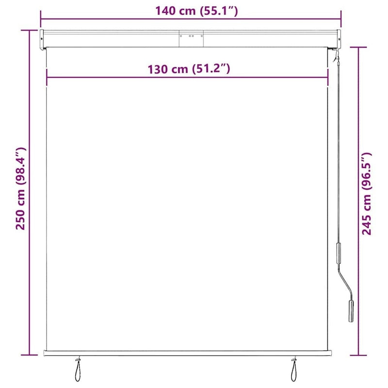Tenda a Rullo per Esterni Poliestere 140×250 cm Antracite - Image 108 of 250