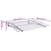vidaXL Door Awning, 3 mm Polycarbonate, 120x90 cm, Silver and Transparent - Image 36 of 250