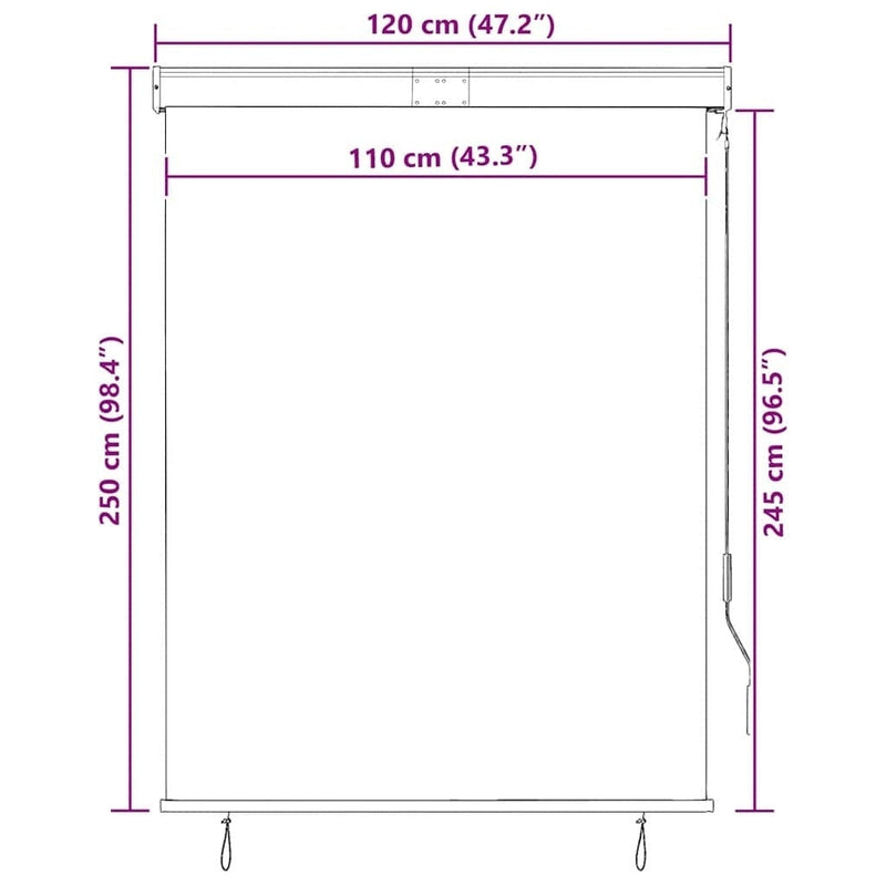 Tenda a Rullo per Esterni in Poliestere 120×250 cm Crema - Image 149 of 250