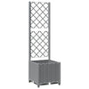 vidaXL Garden Planter with Trellis, PP, 40x40x136 cm, Light Gray - Image 63 of 237