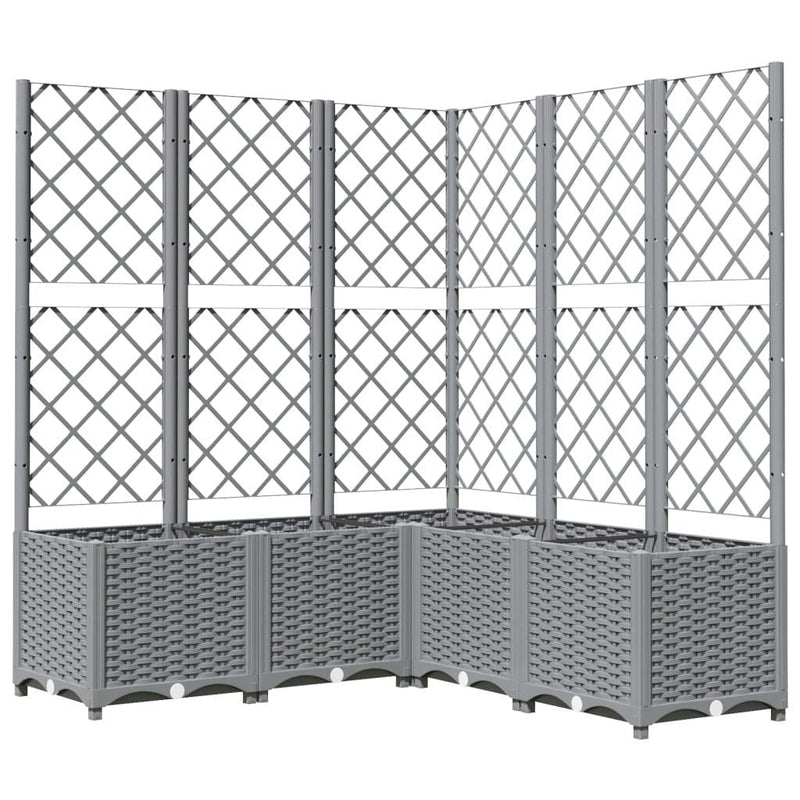 vidaXL Garden Planter with Trellis, PP, 120x40x136cm, Light Grey - Image 41 of 248