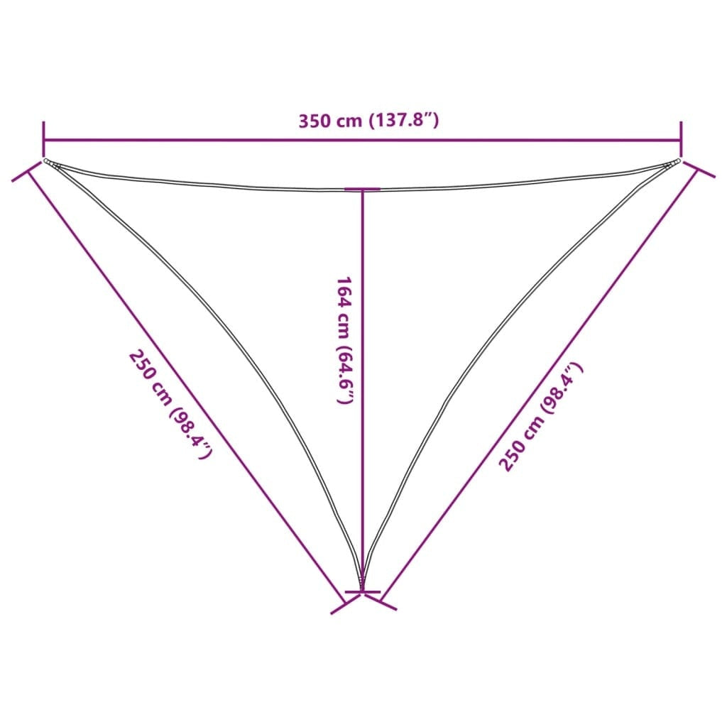 Parasole a Vela in Tessuto Oxford Triangolare 2,5×2,5×3,5 m Verde Scuro - Image 37 of 250