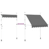 Tenda da Sole Retrattile Manuale Poliestere Rivestito PU 200 cm Antracite - Image 60 of 250