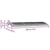 vidaXL Door Canopy, Polycarbonate, 300x100 cm, Black - Image 78 of 226