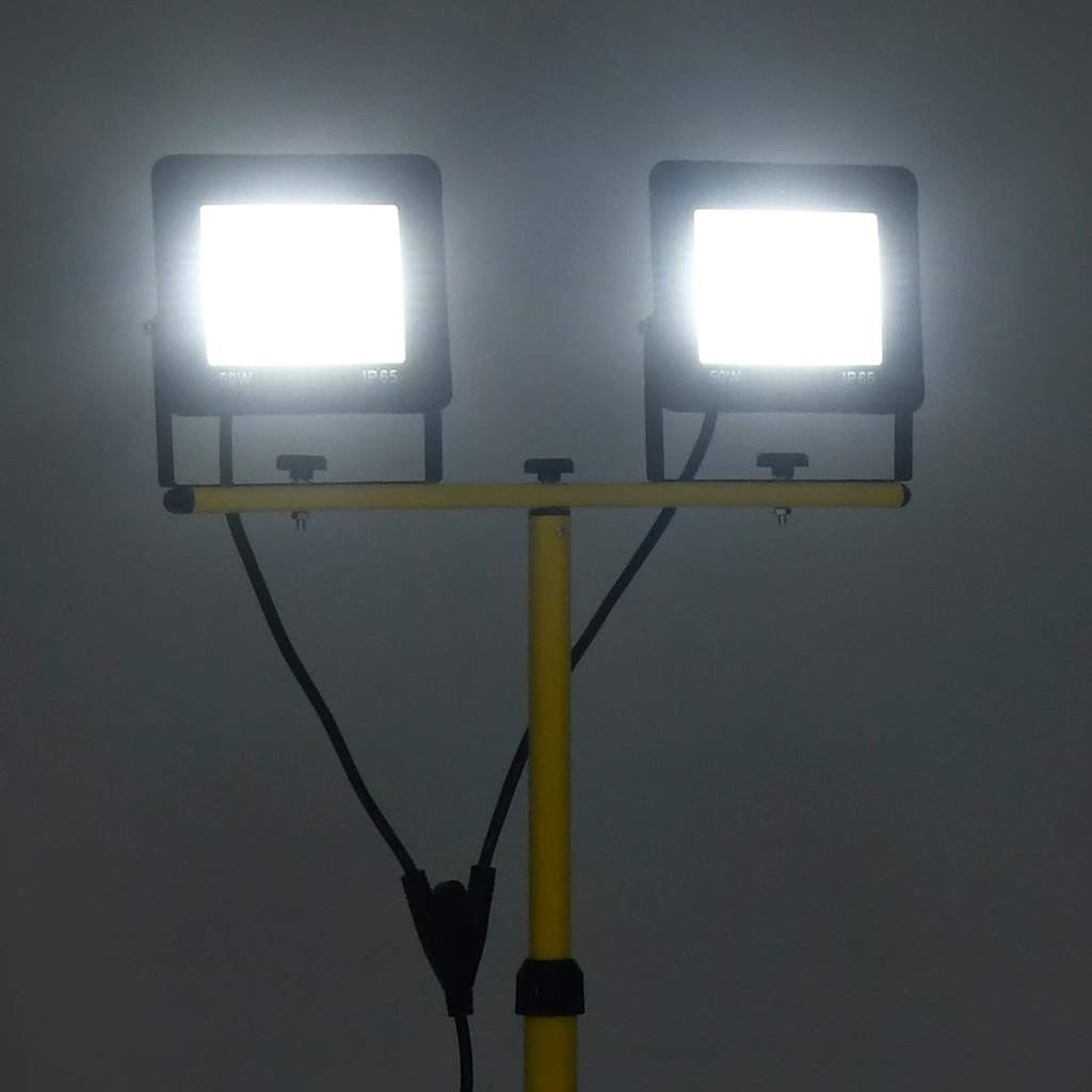 Faretto a LED con Treppiede 2×50 W, 7000 lm, Altezza Regolabile (79-172,5) cm, Nero/Giallo - Image 78 of 249